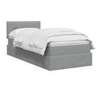 Letto con contenitore e materasso Grigio Chiaro 90 x 200 cm