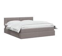 vidaXL Opbergbed met matras met hoofdeinde Taupe 140 x 200 cm fluweel