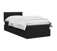 Letto con contenitore e materasso Nero 90 x 190 cm Velluto
