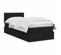 Letto con contenitore e materasso Nero 90 x 190 cm Velluto