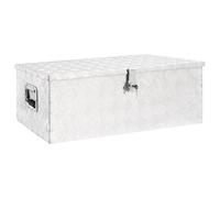 vidaXL Opbergbox 90x47x33,5 cm aluminium zilverkleurig