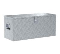 vidaXL Opbergkist 90,5x35x40 cm aluminium zilverkleurig
