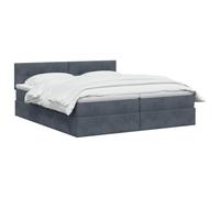 vidaXL Opslag bed met hoofdeinde 2 st Donkergrijs