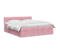 vidaXL Opslag bed met hoofdeinde 2 st Roze