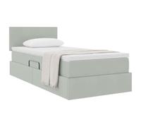 Letto con Contenitore Grigio chiaro 100 x 200 cm Velluto