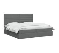 vidaXL Opslag bed met matras met opslag Donkergrijs 200 x 200 cm Stof