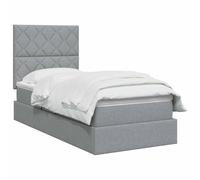 vidaXL Opslag bed met matras met opslag Lichtgrijs 100 x 200 cm Stof