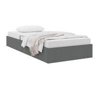 Letto con Contenitore Grigio Scuro 100 x 190 cm Tessuto