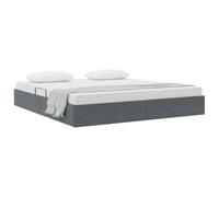 Letto con Contenitore Grigio Scuro 193 x 203 cm Velluto