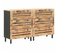 vidaXL Armadi di Stoccaggio 2 pz 120 x 33 x 75 cm Multicolore, Sideboard elegante in legno di mango, soluzione di stoccaggio moderna, arredo funzionale per il soggiorno