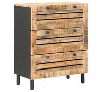 vidaXL Armadi di Stoccaggio 60 x 33 x 75 cm Legno di mango massello, Mobile da soggiorno, armadio moderno rettangolare in legno, scaffali eleganti con ripiani personalizzabili