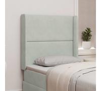 vidaXL Orecchia della Testata Grigio chiaro 80 x 16 x 4 cm Velluto