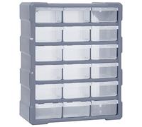 vidaXL Mobile Contenitore con 18 Cassetti Medi 38x16x47 cm