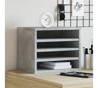 vidaXL Organizer Scrivania Grigio Cemento 36x26x29,5 Legno Multistrato