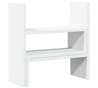 vidaXL Organizer Scrivania Regolabile Bianco 40x17x41 cm in Truciolato, ripiano da scrivania, ripiano da tavolo, organizer da scrivania regolabile