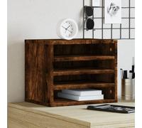 vidaXL Organizer Scrivania Rovere Fumo 36x26x29,5cm Legno Multistrato
