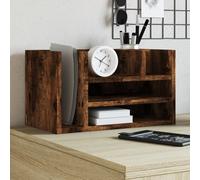 vidaXL Organizer Scrivania Rovere Fumo 44,5x24x25cm Legno Multistrato