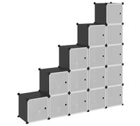 vidaXL Organizzatore Portaoggetti con 15 Cubi e Ante Trasparenti in PP