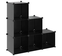 vidaXL Organizzatore Portaoggetti con 6 Cubi Nero in PP