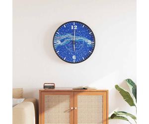 vidaXL Orologio a Parete con Ore e Lancette Luminose Blu Ø30 cm