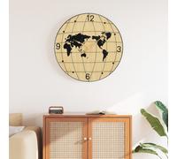 vidaXL Orologio a Parete Giallo e Nero Ø50 cm in Legno Multistrato