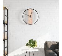 vidaXL Orologio a Parete Marrone Ø35 cm in Ferro e Legno di Quercia