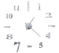 vidaXL Orologio da Parete 3D in Stile Moderno XXL 100 cm Argento