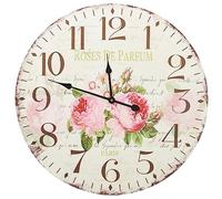 vidaXL Orologio da Parete Elegante Moderno XXL Analogico Elegante Movimento al Quarzo Decoro Casa Decorazione Murale Vintage Fiore 60 cm XXL in MDF