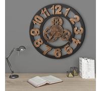 vidaXL Orologio da Parete in Metallo 58 cm Dorato e Nero