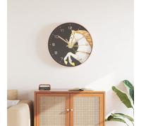 vidaXL Orologio da Parete Oro e Bianco Ø29,5 cm Polistirene e Vetro