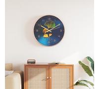 vidaXL Orologio da Parete Oro e Blu Ø29,5 cm Polistirene e Vetro