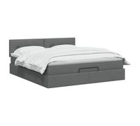 vidaXL Letto ottomano con materasso Grigio Scuro 160 x 200 cm Tessuto, Arredamento moderno per la camera, letto funzionale, comfort assicurato, spazio e sistema per il sonno