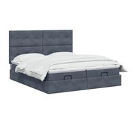 vidaXL Ottoman bed met matras met hoofdeinde 2 st Donkergrijs Fluweel