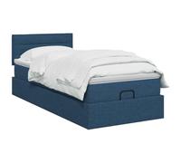 vidaXL Letto ottomano con materasso Blu 100 x 200 cm Tessuto, Arredamento moderno per la camera, letto funzionale, comfort assicurato, spazio e sistema per il sonno