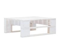 vidaXL Ottomana da Giardino con Pallet Robusto Stile Rustico Sedia Sgabello Esterni Patio Bianca 60x60x25 cm Legno di Pino Impregnato
