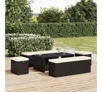 vidaXL Ottomane con Cuscini 2pz Nero 40x30x40 cm in Polyrattan