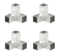 vidaXL Connettori per Pali a Forma di Y 4 pz Metallo Zincato 71x71 mm