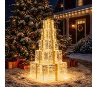 vidaXL Pacchi regalo di Natale impilabili con LED 250 LED Bianco caldo