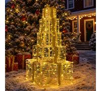 vidaXL Pacchi regalo di Natale impilabili con LED 250 LED Bianco caldo
