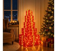 vidaXL Pacchi regalo di Natale impilabili con LED 250 LED Bianco caldo