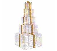vidaXL Pacchi regalo di Natale impilabili con LED 250 LED Multicolore