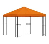 vidaXL Padiglione 3 x 3 m Arancione Poliestere e Acciaio 190, Giardino e Terrazza, Rifugio Esterno Chic, Baldacchino Sole, Padiglione Evento, Ombra Urbana, Stile Industriale