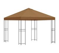 vidaXL Padiglione 3 x 3 m Beige Poliestere e Acciaio 190, Giardino e Terrazza, Rifugio Esterno Chic, Baldacchino Sole, Padiglione Evento, Ombra Urbana, Stile Industriale