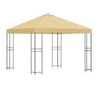 vidaXL Padiglione 3 x 3 m Crema Poliestere e Acciaio 190, Giardino e Terrazza, Rifugio Esterno Chic, Baldacchino Sole, Padiglione Eventi, Ombra Urbana, Stile Industriale
