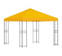 vidaXL Padiglione 3 x 3 m Giallo Poliestere e Acciaio 190, Giardino e Terrazza, Rifugio Esterno Chic, Baldacchino Sole, Padiglione Evento, Ombra Urbana, Stile Industriale