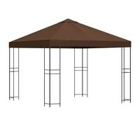 vidaXL Padiglione 3 x 3 m Marrone Poliestere e Acciaio 190, Giardino e Terrazza, Rifugio Esterno Chic, Baldacchino Sole, Padiglione Eventi, Ombra Urbana, Stile Industriale