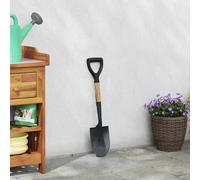 vidaXL Pala Nero 68,5 cm Acciaio Rivestito e Legno Massiccio