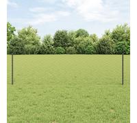 vidaXL Set di recinzione da giardino in acciaio grigio opaco esagonale | Recinzione esterna resistente per giardino, include pannelli e rotolo di rete design elegante che chiude aree piccole barriere