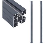 vidaXL Pali di Recinzione 2 pz Grigio Scuro 185 cm in Alluminio