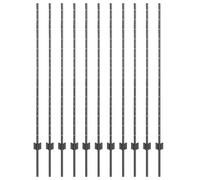 vidaXL Pali di Recinzione 22 pz Canale a U Grigio 140 cm Acciaio